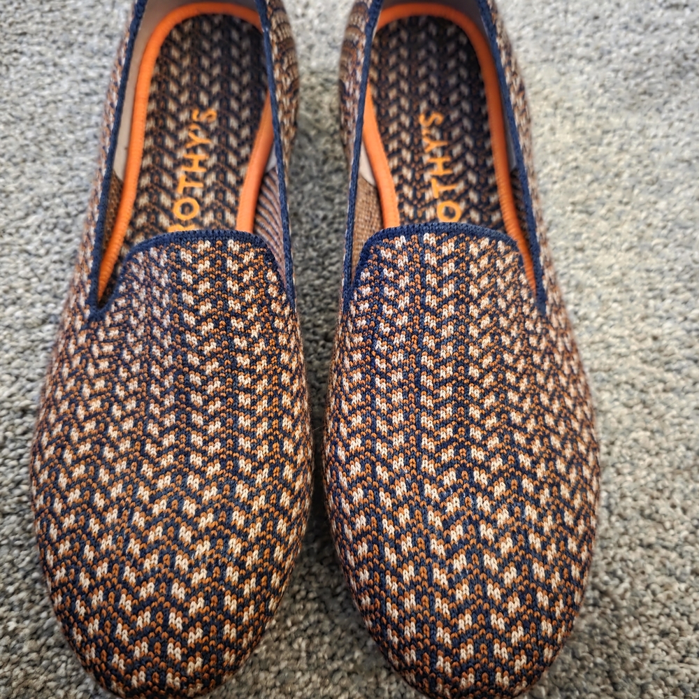 Rothys Walnut Tweed Loafer EUC Size 9.5